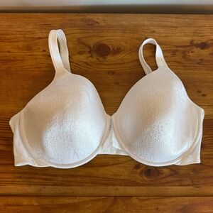 Playtex 44D Style M841 Full Coverage Underwire Bra White Jacquard Comfort Straps